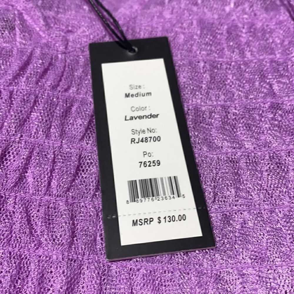 Romeo & Juliet Couture Lace Sheer Blouse Lavender Blouse - Picture 3 of 3
